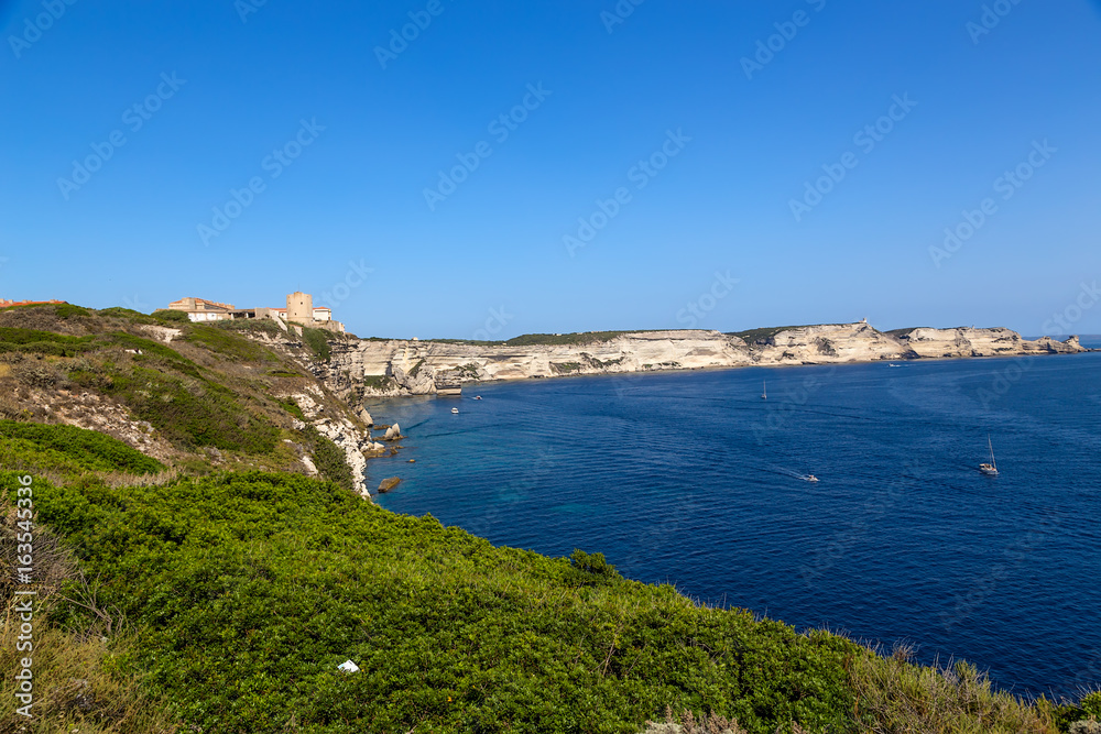 Island of Corsica, France. Picturesque bay near Bonifacio