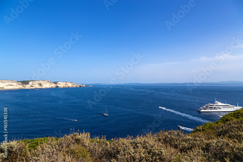 Island of Corsica, France. The picturesque bay in Bonifacio