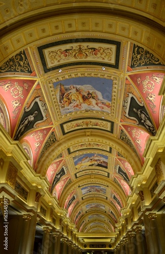 The painted ceiling of the gallery in Macau