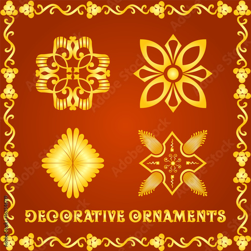Decorative floral design elements and vector ornaments