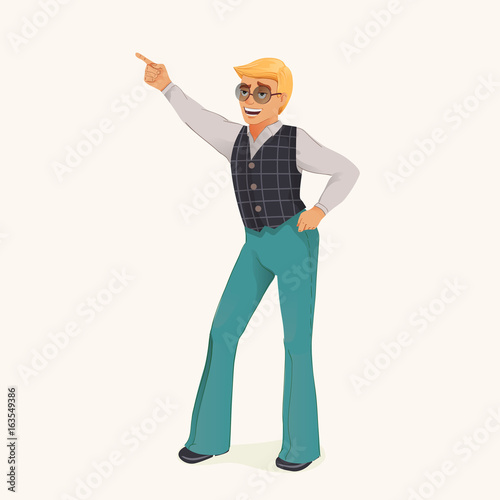 Dancing retro man
