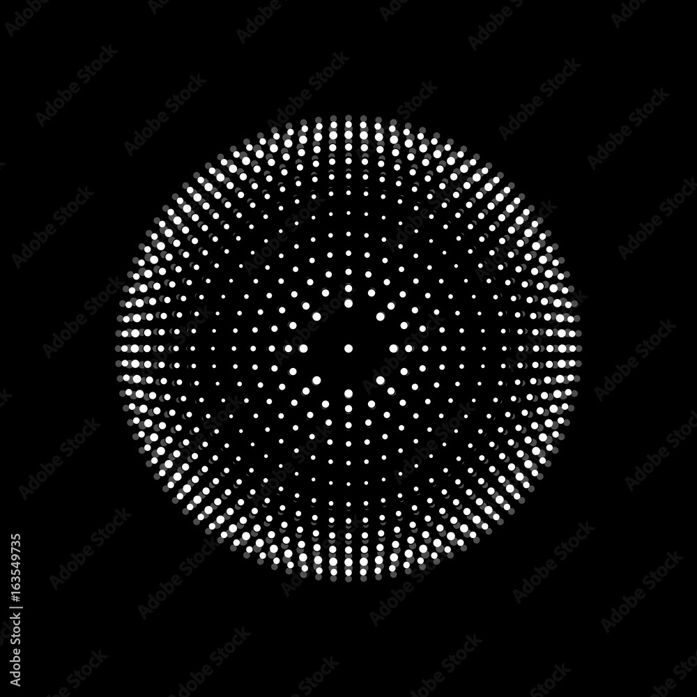 Abstract dotted circles. Dots in circular form. Vector design element