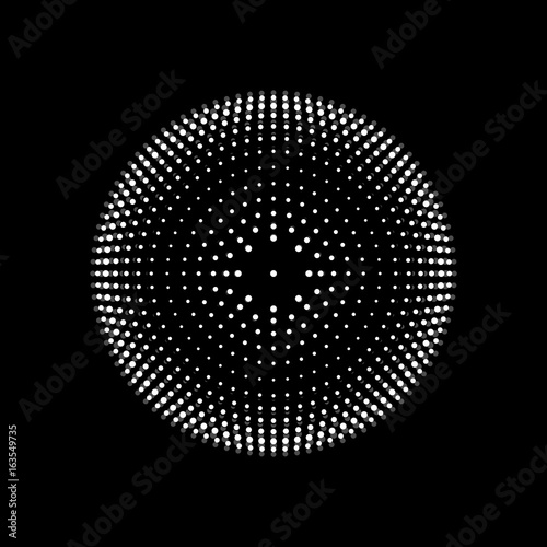 Abstract dotted circles. Dots in circular form. Vector design element