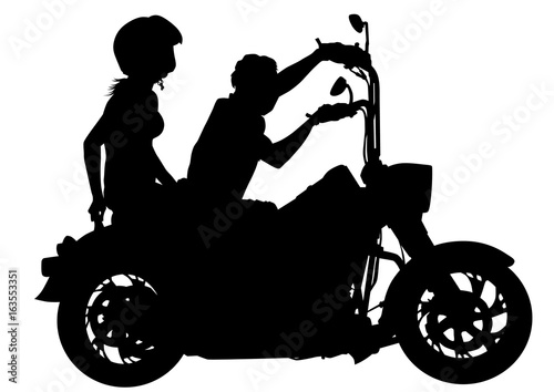Old big bike on white background