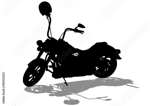 Old big bike on white background