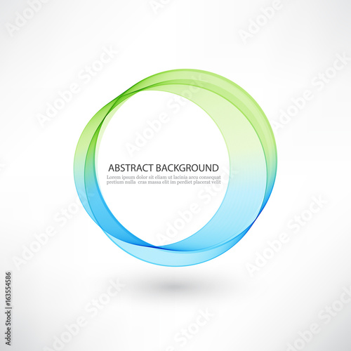 Abstract blue, green swirl circle bright background