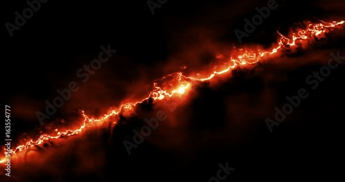Burning fire line 