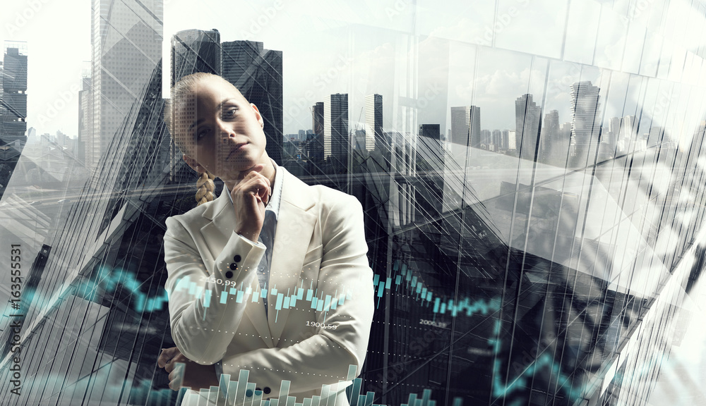 Fotografie Pensive business lady