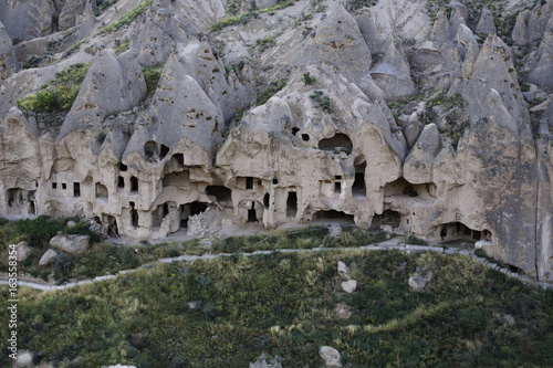 Cappadocia dwellings from balloon