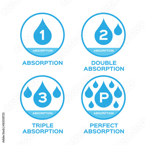blue water absorption vector icon