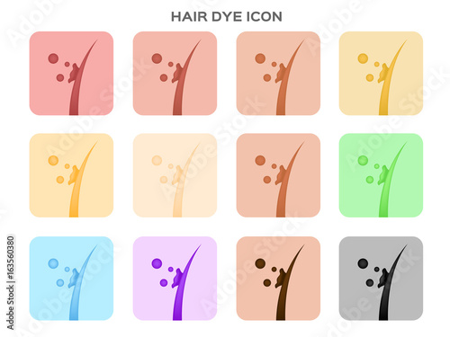 hair dye vector and icon