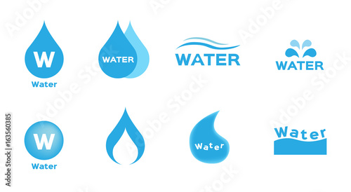 water drop and aqua icon vector on white background .