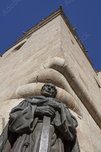 San Pedro de Alcantara statue at Caceres St. Marys cathedral photo