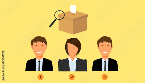 voting candidate with election box as background