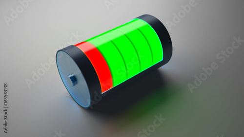 Battery icon. 3d rendering photo