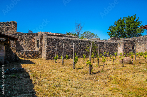 ancient Pompeii ruins, UNESCO World Heritage Site, Campania region, Italy. Pompeii city destroyed in 79BC by the eruption of Mount Vesuvius