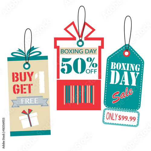 Price Tags Design Set. Boxing Day Price Tags Design. vector illustrator