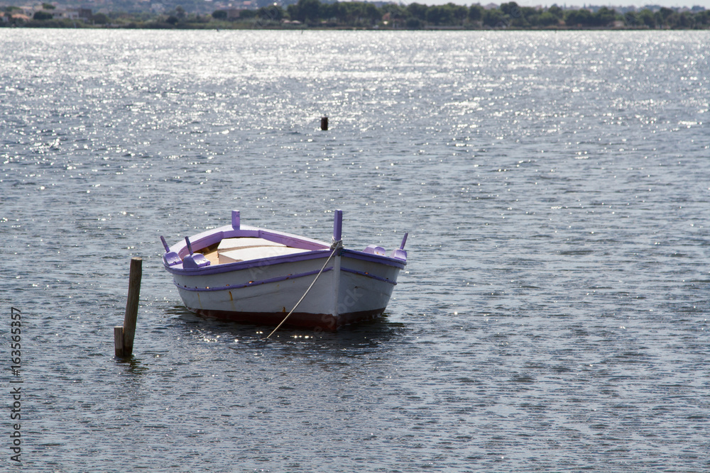 Boat on Saline of Trapani, Sicily