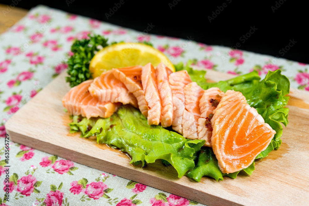 Salmon Tataki Japanese food salmon fillet