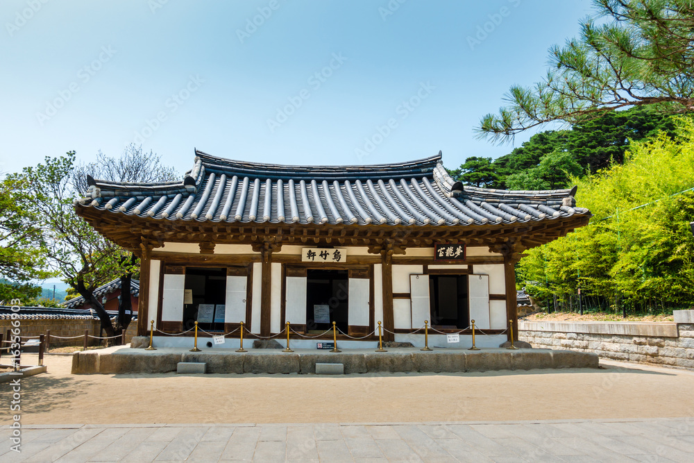 Ohjukheon is where famous Joseon Dynasty scholar, was born. ( Sign board text is 