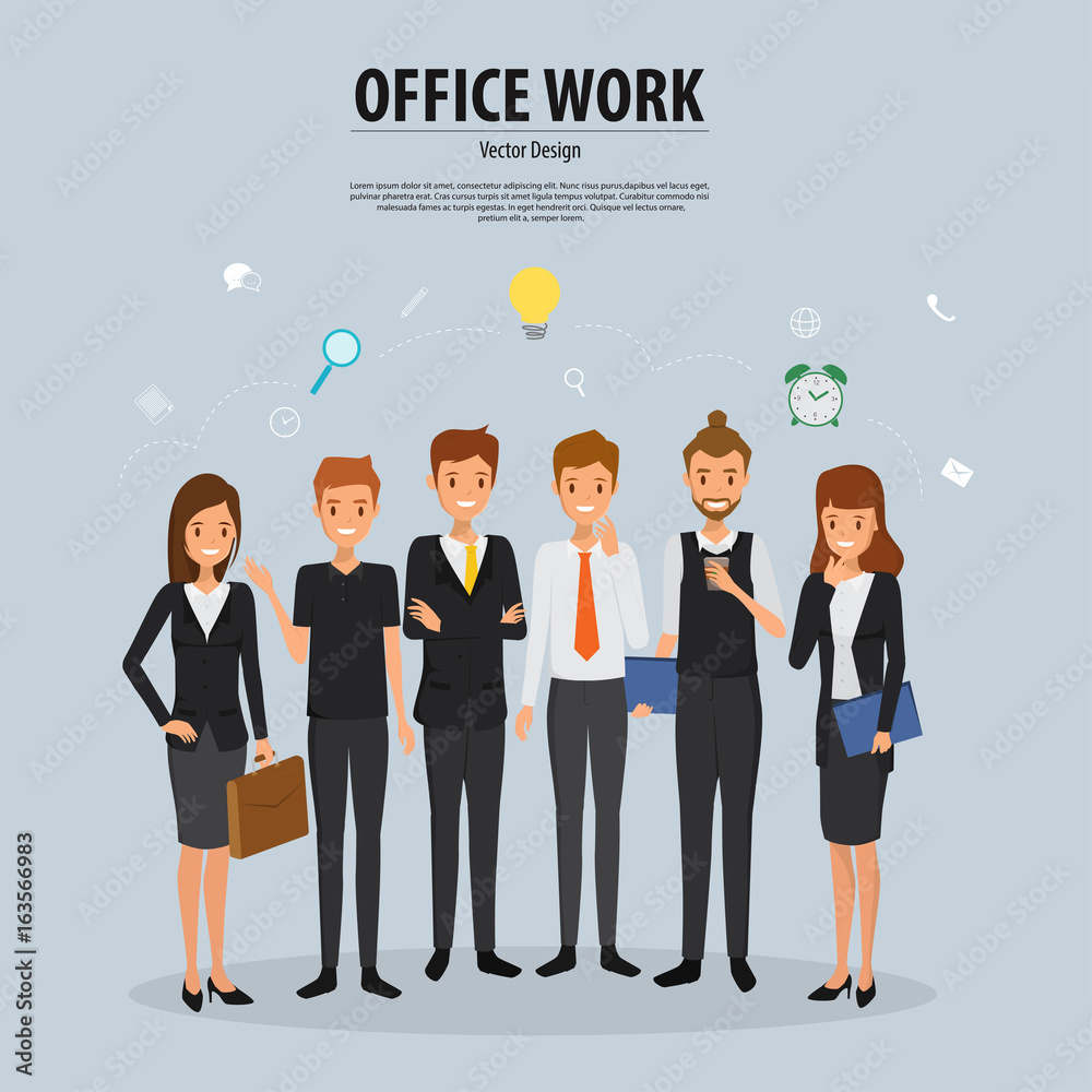 Successful business people. Vector illustration of business man and business woman character. Successful business people. Vector illustration of business man and business woman character.