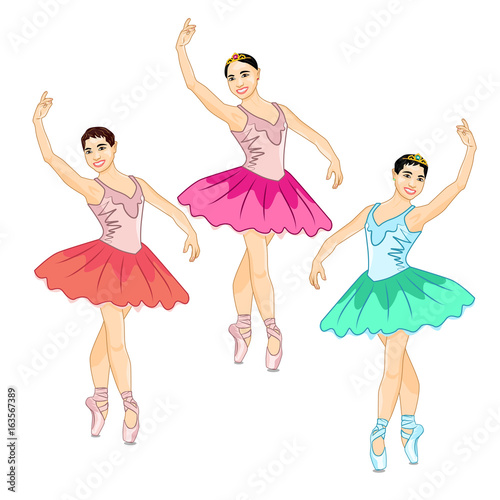 Photorealistic vector illustration of the beautiful Prima Ballerina in the Croise Pose