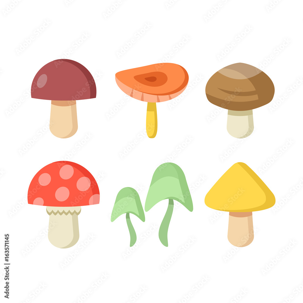 Mushrooms set. Vector illustration Mushrooms set. Vector illustration