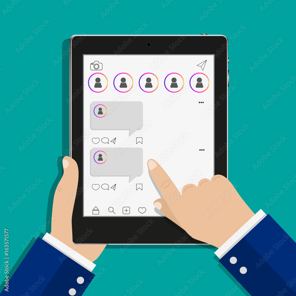 Chatting with chatbot on tablet, online conversation with texting message concept. Messaging using phone, illustration of screen with messaging Chatting with chatbot on tablet, online conversation with texting message concept. Messaging using phone, illustration of screen with messaging