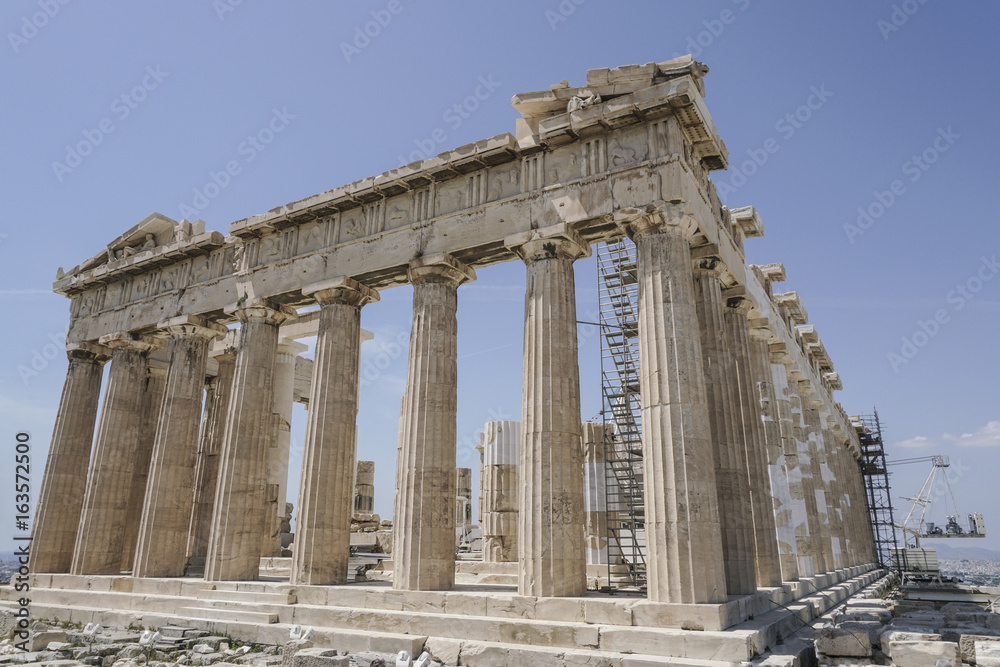 Parthenon Temple on the Athenian Acropolis, in Athens, Greece.