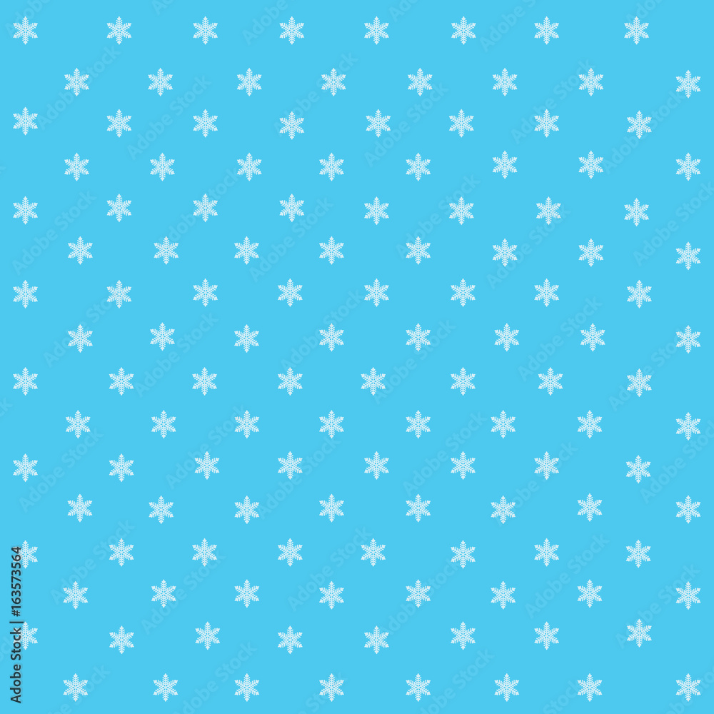 Seamless pattern with snowflakes on a blue background. 