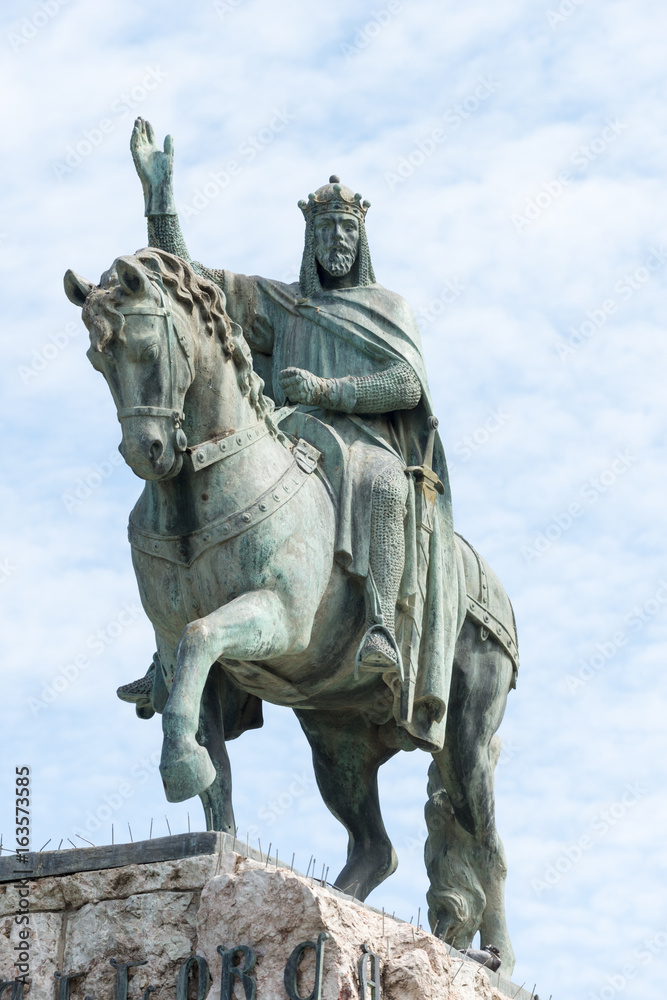 Plaza de España con estatua Rey Jaime, Mallorca, Islas Baleares