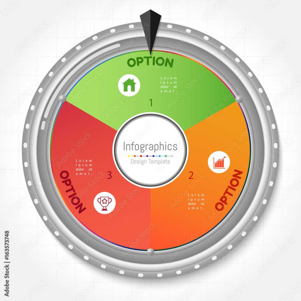 Infographic design elements for your business with 3 options, parts, steps or processes, Vector Illustration.