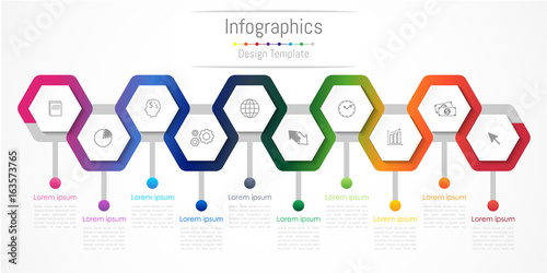 Infographic design elements for your business with 10 options, parts, steps or processes, Vector Illustration.