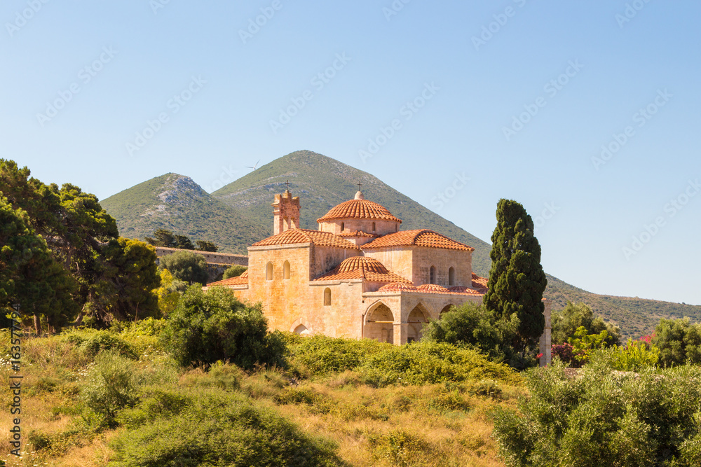 Church Metamorphosis Sotiros inside Niokastro (Pylos Castle), Peloponnese, Greece