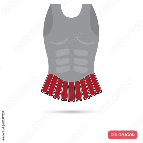 Ancient Rome warrior armor color flat icon for web and mobile design