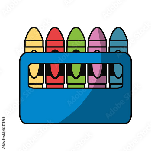 Cute crayons cartoon icon vector illustration graphic design