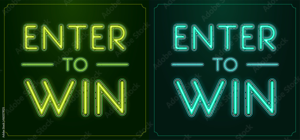 Fototapeta premium Enter to Win Vector Sign Set