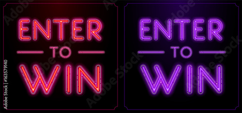 Enter to Win Vector Sign Set