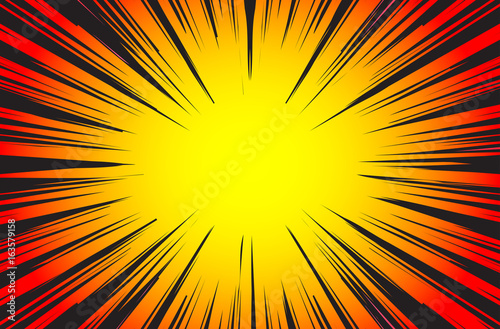 Hyper Speed Warp Sun Rays or Explosion Boom for Comic Books Radial Background Vector