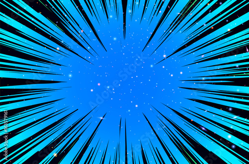 Hyper Speed Warp Sun Rays or Explosion Boom for Comic Books Radial Background Vector