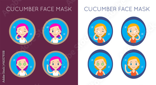 Vector Face Cleaning And Care Actions Illustration Set © ckybe