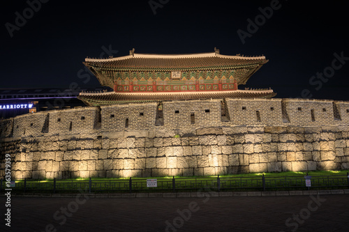 Dongdaemun gate(Heunginjimun) on Jun 18, 2017 in Seoul city, South Korea photo