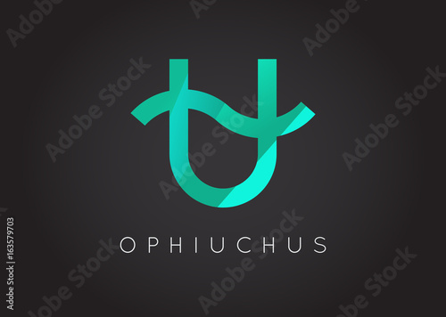 Ophiuchus Constellation. Detailed Stylish Zodiac Icon. Modern Style Drawing. Vector Illustration. photo