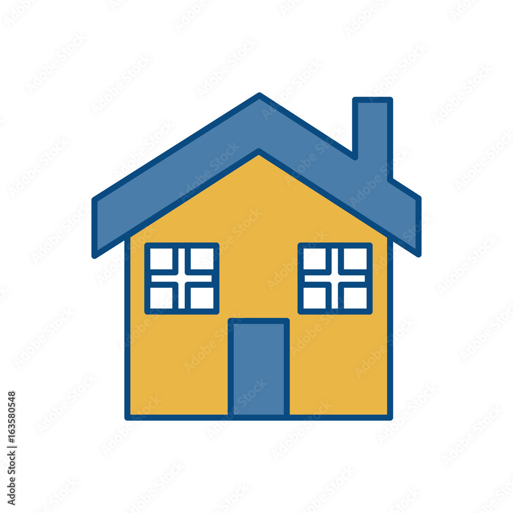 house icon over white background colorful design vector illustration