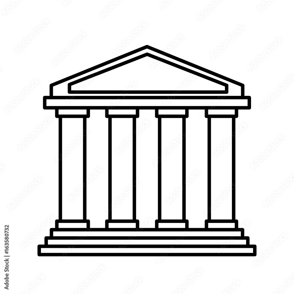bank icon over white background vector illustration