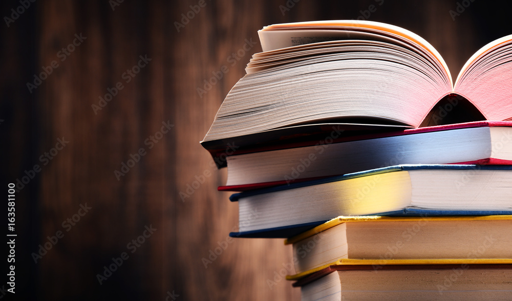 Naklejka premium Composition with books on the table