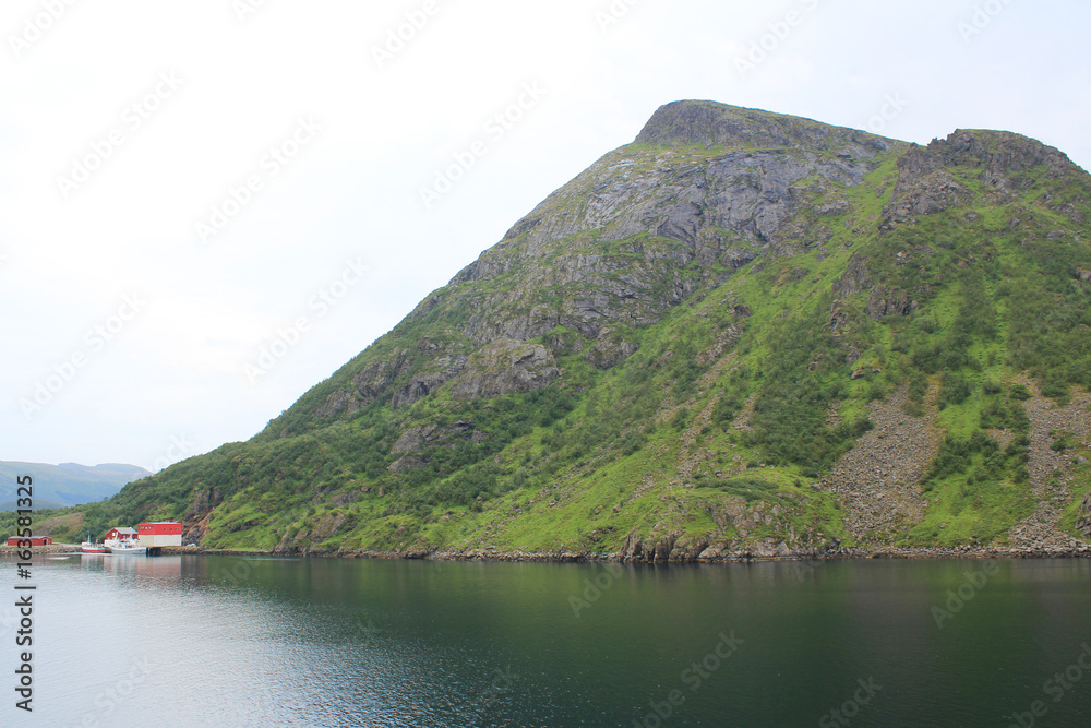 Vesteralen fisherman's house and mountain