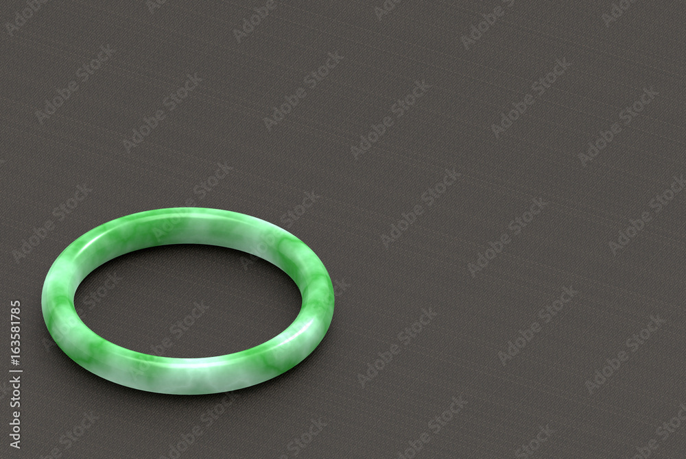 3d rendering. a beautiful luxurious jade bracelet on black cloth background