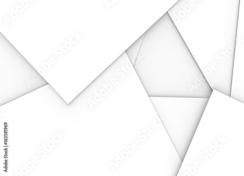 Fototapeta 3d illustration. abstract white paper overlap background