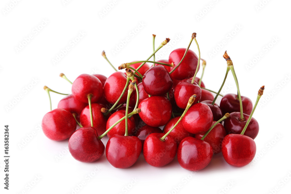 Fresh sweet cherries isolated on a white Fresh sweet cherries isolated on a white